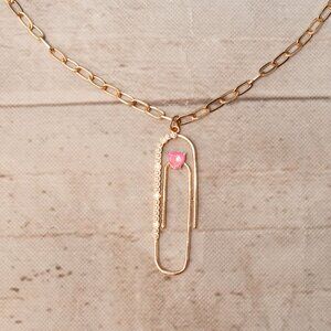 NWT Betsey Jphnson Paper Clip Necklace
